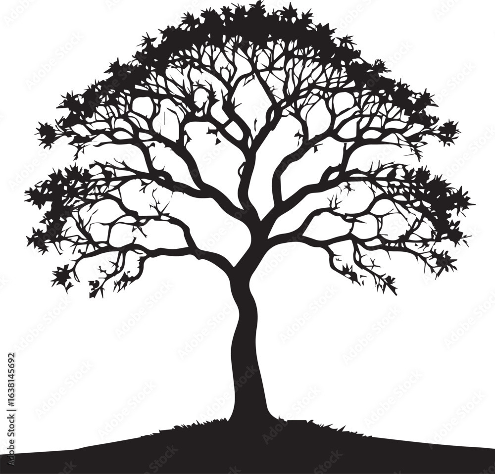 Obraz premium tree silhouette Vector | Minimalist & Trendy tree Silhouette Design | Unique & Stylish tree Artwork for Vector design 