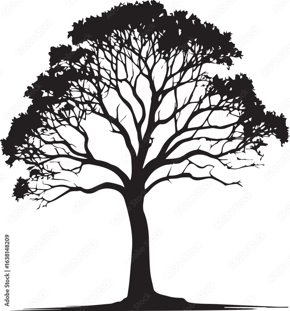 Obraz premium tree silhouette Vector | Minimalist & Trendy tree Silhouette Design | Unique & Stylish tree Artwork for Vector design