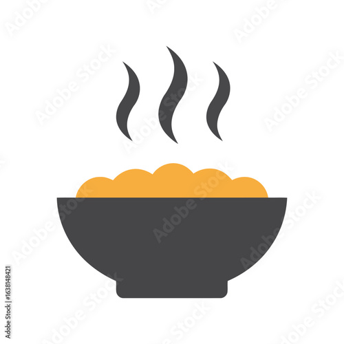 Hot food bowl vector illustration steaming meal comfort food warm cuisine isolated graphic