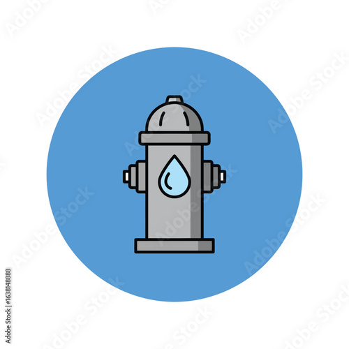 Fire hydrant vector illustration water supply equipment emergency service icon public utility safety symbol