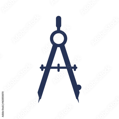 Architectural compass drawing tool vector illustration engineering divider geometry tool drafting instrument