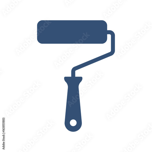 Blue paint roller illustration home renovation tool interior design equipment painting supplies diy project icon