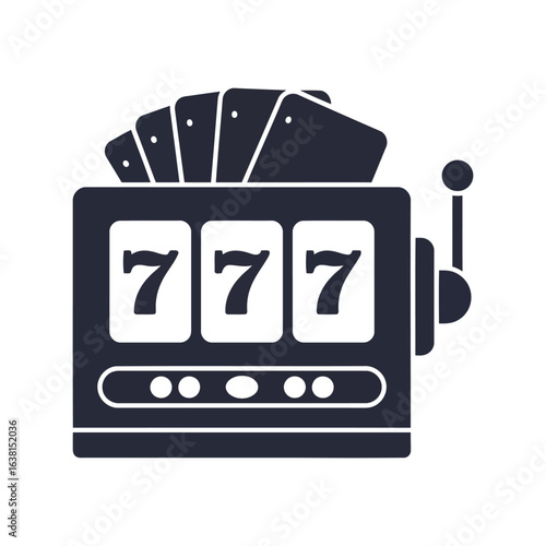 Slot machine vector illustration lucky 7s casino gambling icon jackpot win entertainment graphic