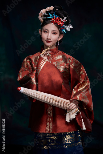 Fotografie An Eastern girl dressed in Ming Dynasty Hanfu