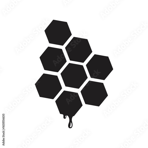 Honeycomb pattern vector illustration dripping honey nature food insect sweet organic apiary beekeeping hexagonal