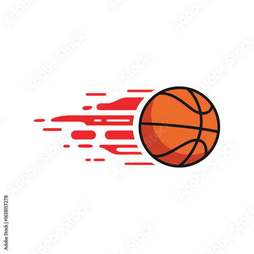 Basketball in motion fast moving sports ball dynamic dribble game action athletic equipment isolated vector