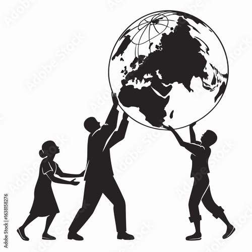 People Holding a Globe