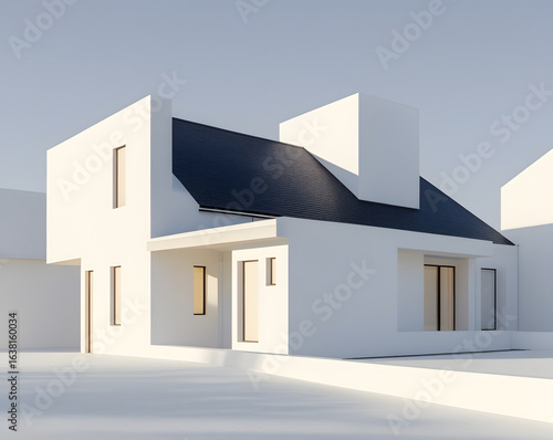 Modern house architecture minimal building design contemporary home exterior property real estate facade structure