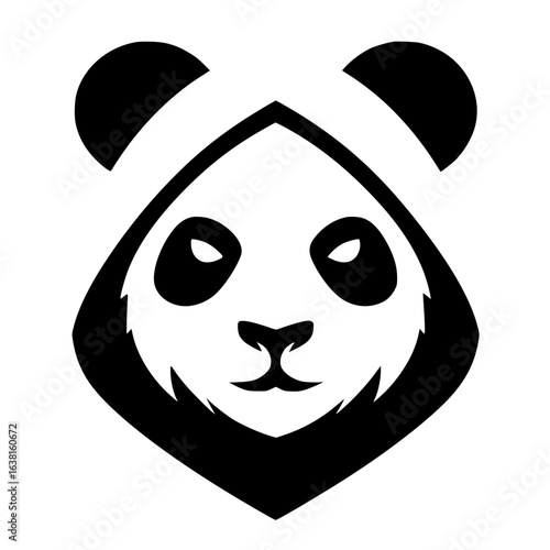 Panda assassin face silhouette