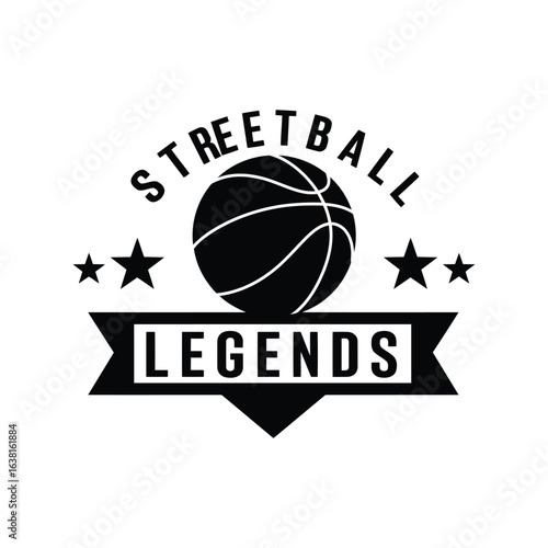 Streetball legends basketball emblem vintage sports logo athletic team design
