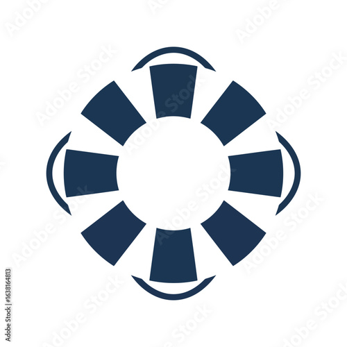 Navy blue life preserver ring safety flotation device maritime rescue equipment water safety icon