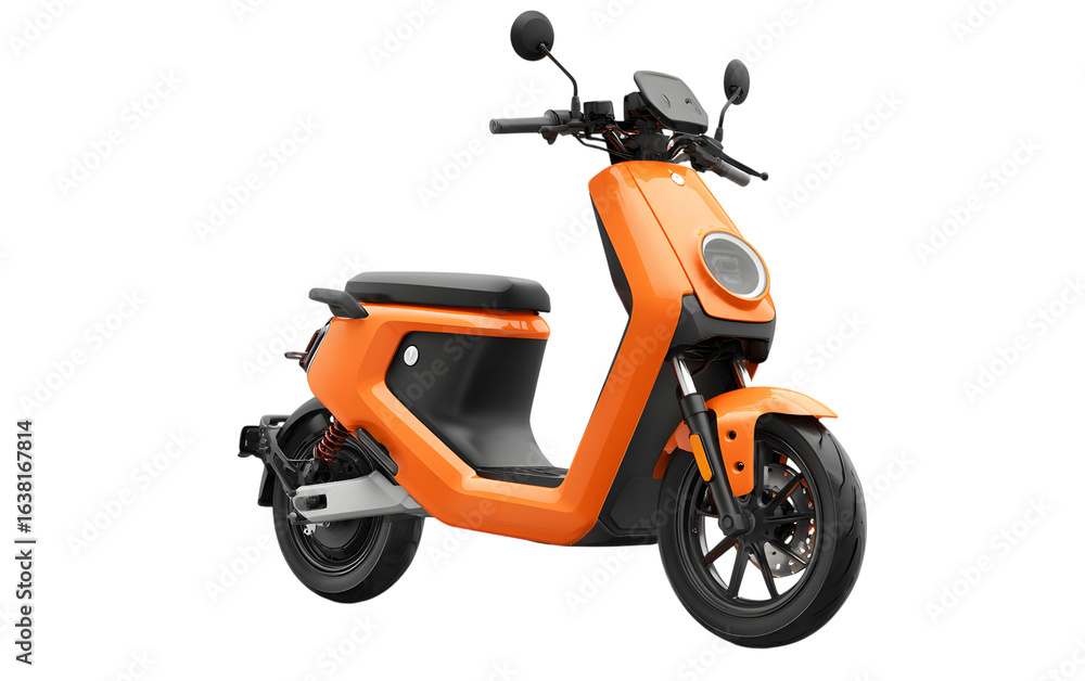 Fototapeta premium An orange electric scooter isolated on transparent background 