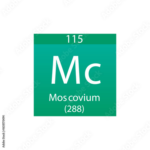 Cn Copernicium  Chemical Element Periodic Table. Simple flat square vector illustration, simple clean style Icon with molar mass and atomic number for Lab, science or chemistry class.