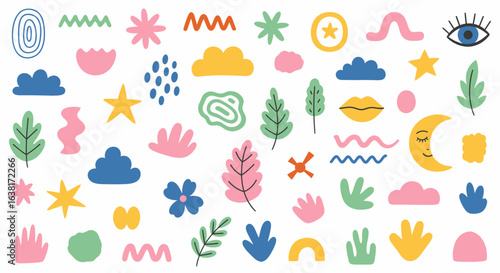 Abstract Geometric Shapes Organic Elements Minimalist Design