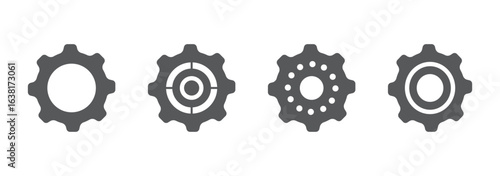 Setting icon set. Setting, cogwheel, gear icon element set - Vector