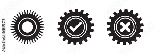 Gears icons vector pack.Settings gear icon Thin line illustration set vector