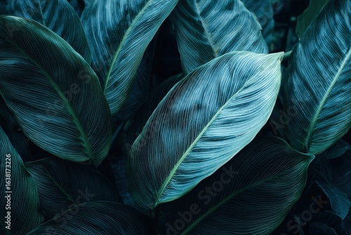 Large Tropical Leaves with Intricate Veins for Nature - Inspired Designs
