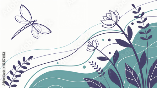 Organic Flowing Lines Abstract 