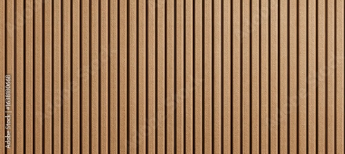 Close-up view of a light brown wooden slatted wall