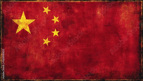 Grunge image of the Chinese flag