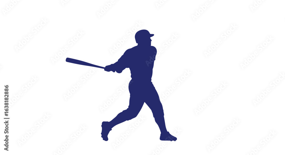 Obraz premium Dynamic Baseball Player Silhouette in Action