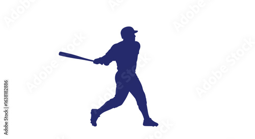 Dynamic Baseball Player Silhouette in Action