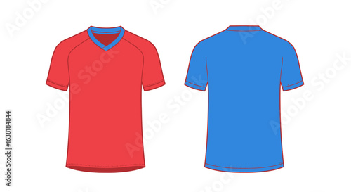 Two Color T-Shirt Design Front and Back View Illustration
