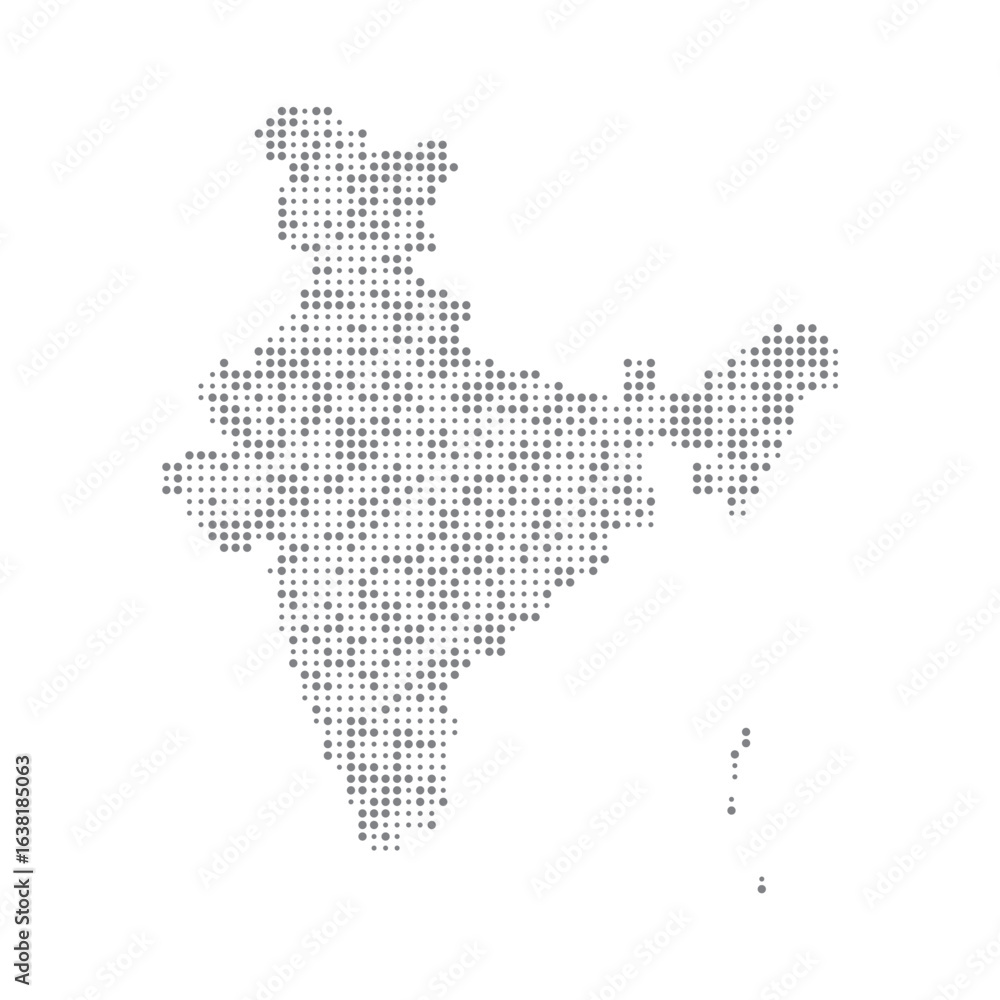 Fototapeta premium dotted India map in grey color vector
