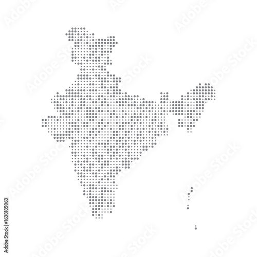 dotted India map in grey color vector