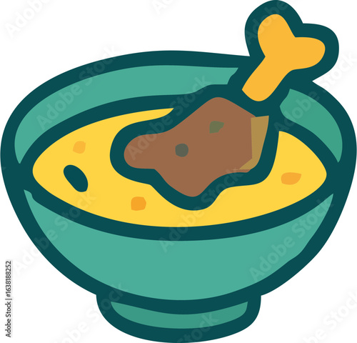 illustration of a bowl of chicken