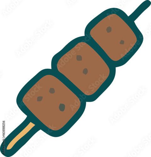 vector illustration of typical Indonesian satay food