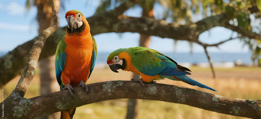 Obraz premium blue and yellow macaw ara