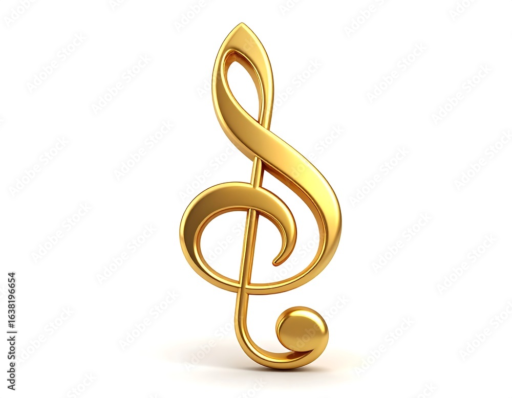 Obraz premium Gold treble clef