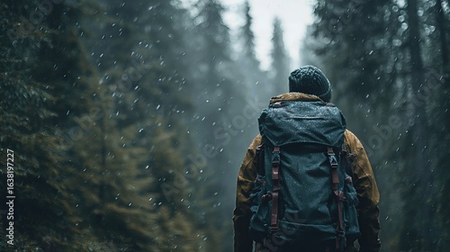 Wallpaper Mural Backpack on shoulders, a traveler explores scenic landscapes in the heart of nature.
 Torontodigital.ca
