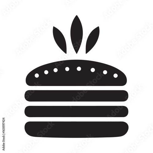  hamburger silhouette vector. illustration EPS 10.