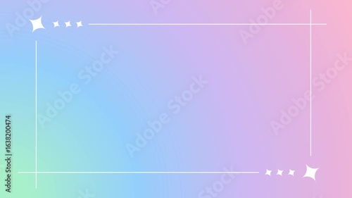 Simple and cute star frame	 gradation background