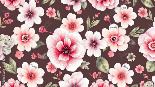 Wallpaper Mural seamless floral pattern background textile design  Torontodigital.ca
