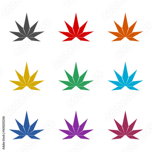 Marijuana icon isolated on white background. Set icons colorful