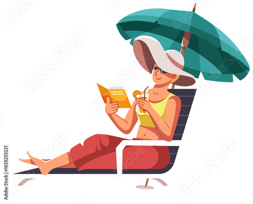 woman relaxing at the beach