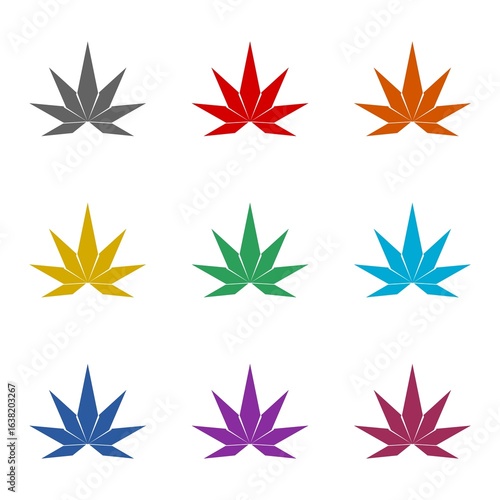 Marijuana icon isolated on white background. Set icons colorful