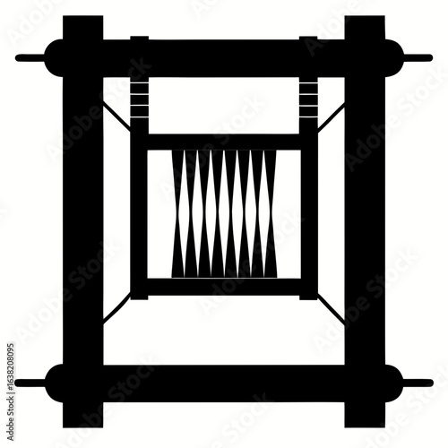 Traditional Handloom Weaving Frame Vector