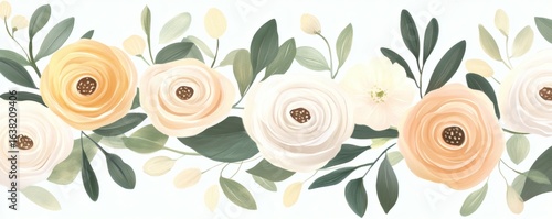Delicate floral arrangement in pastel shades.