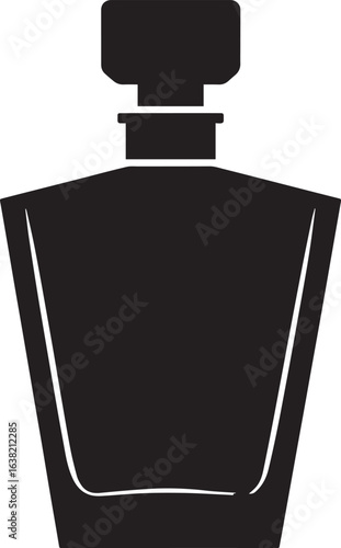 Perfume Bottle Silhouette in Black | Elegant Fragrance Container Illustration Vector Format