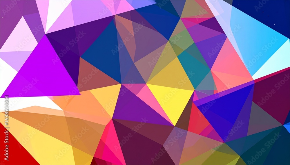 Fototapeta premium Abstract geometric pattern of overlapping colorful triangles.