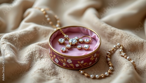 Wallpaper Mural unlabeled jewelry tin mockup on velvet Torontodigital.ca