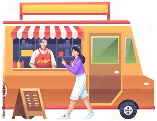 food truck illustration concept