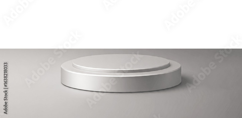 Abstract empty podium with geometric shadows on transparent background.