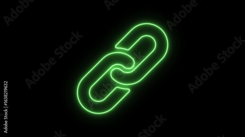Wallpaper Mural Glowing neon link icon animated on black screen background network connection Torontodigital.ca