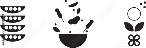 Food Delivery - thin line vector icon set. Pixel perfect. The set contains icons: Food Delivery, Pizza, Burger, Bread, Seafood, Vegetarian Food, Asian Food, Steak, Dessert.

