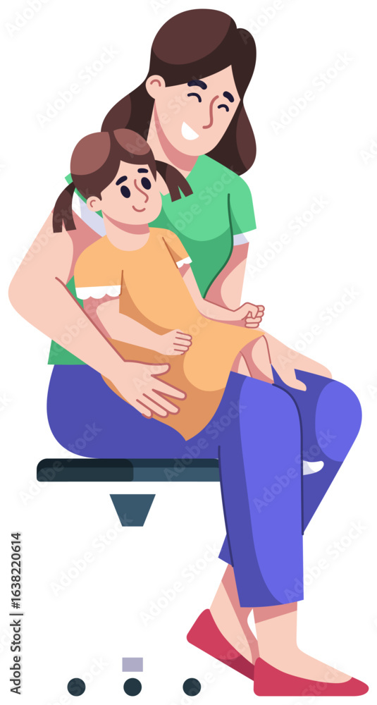 Obraz premium Mother and Little Girl Daughter